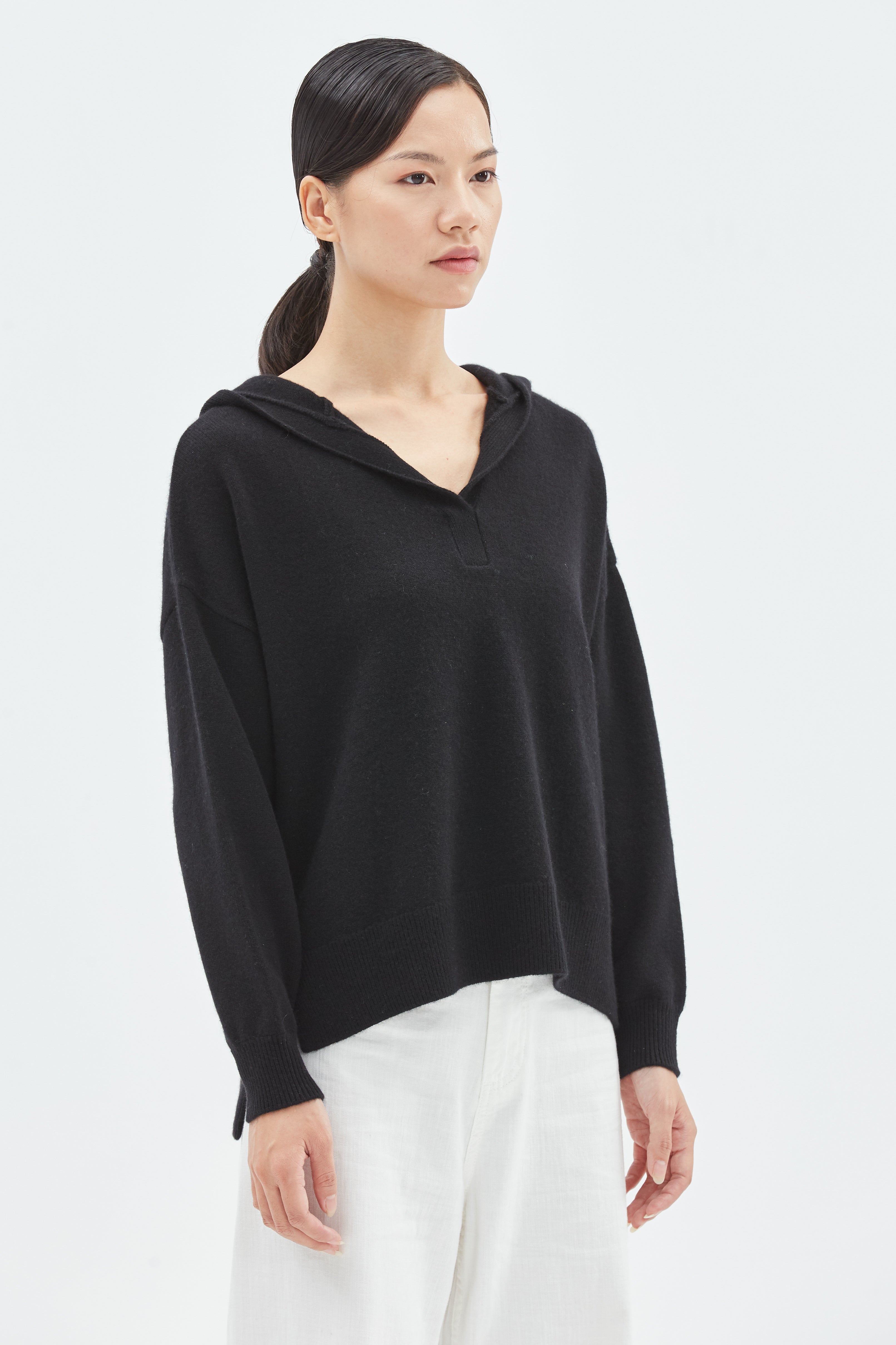 The V-Neck Cashmere Hoodie